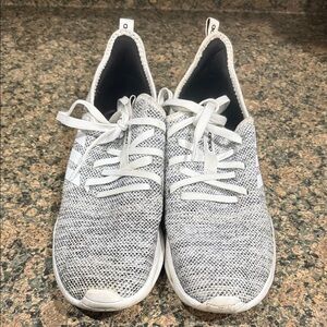 Adidas White and Black Knit cloudform Sneakers - 9.5